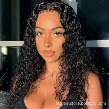 Water Wave 4x4 Front Lace Wig Human Hair Pre-inserted 150% Density Brazil  Wet Wave Real Human Hair Wig Suitable for Femal